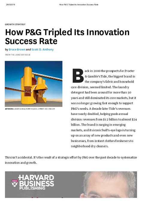 how p&g tripled its innovation success rate|Write the letter P .